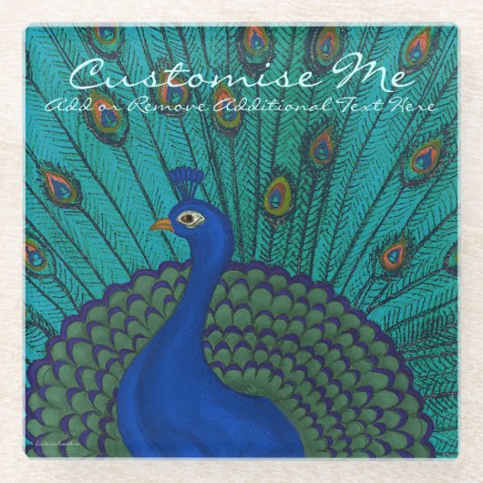 De Peacock Glazen Onderzetter (Voorkant)