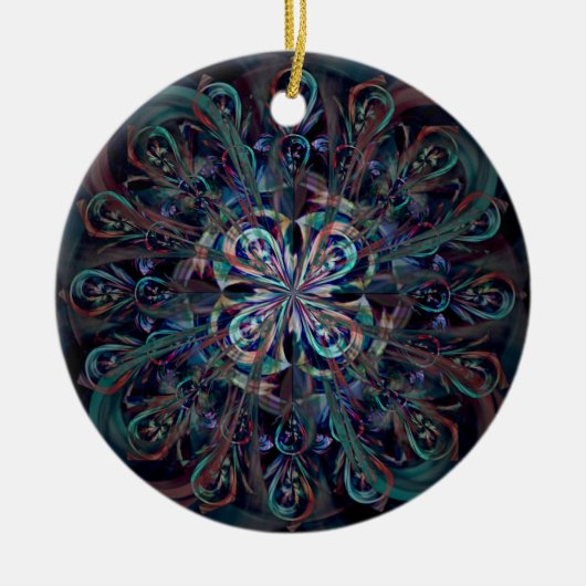 De Peacock Keramisch Ornament (Voorkant)