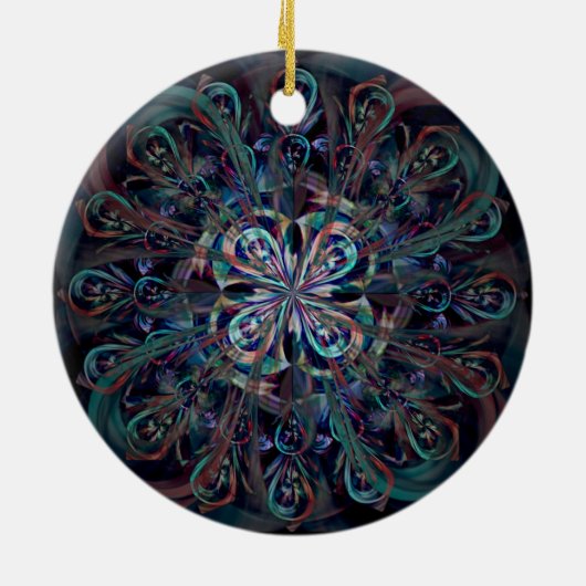 De Peacock Keramisch Ornament (Achterkant)