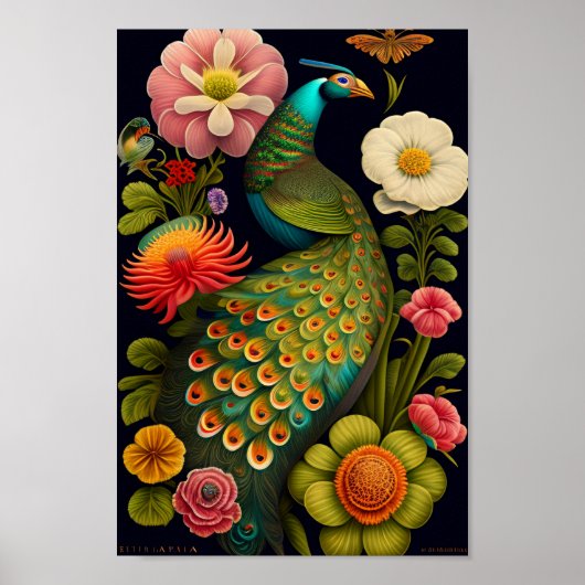 De Peacock | Modern Haeckel Poster (Voorkant)