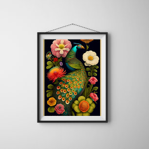 De Peacock   Modern Haeckel Poster