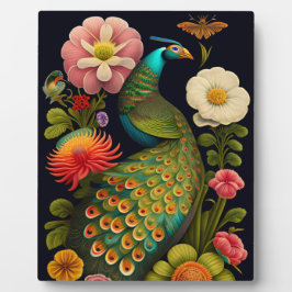 De Peacock | Modern Haeckel Tabletop Fotoplaat