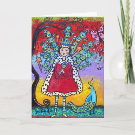 De Peacock Queen Happy Birthday Kaart (Voorkant)