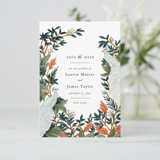 De Peacock Save The Date (Staand voorkant)
