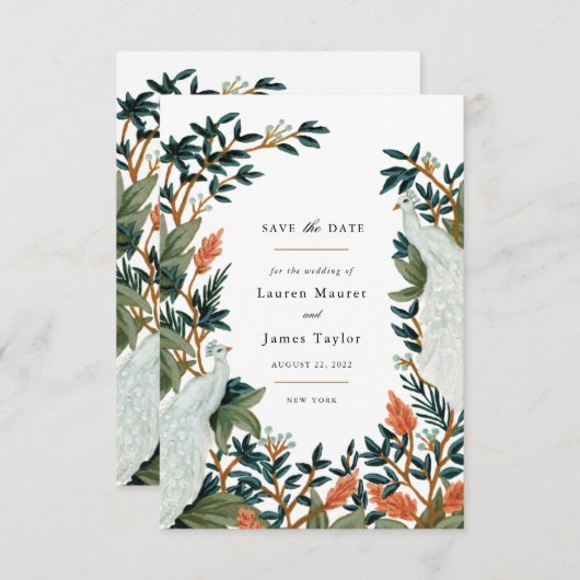 De Peacock Save The Date (Voorkant / Achterkant)