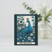 De Peacock Tarot Kaart Art pauwen Blauwgroen kunst (Staand voorkant)