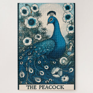 De Peacock Tarot Kaart Art pauwen Blauwgroen kunst Legpuzzel