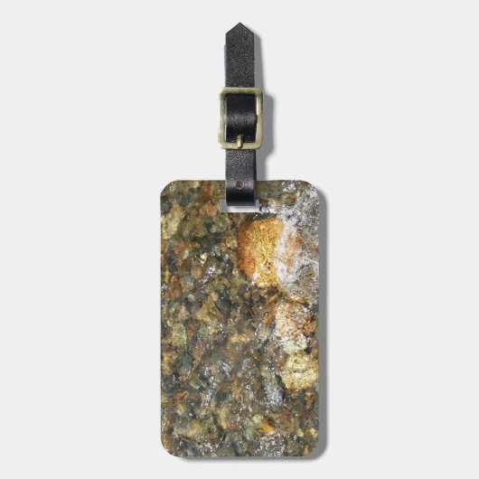 De Pebbles Brown en Gray Natural Abstract Bagagelabel (Voorkant verticaal)