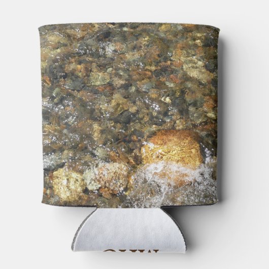 De Pebbles Brown en Gray Natural Abstract Blikjeskoeler (Achterkant)