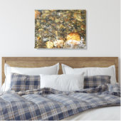 De Pebbles Brown en Gray Natural Abstract Canvas Afdruk (Insitu (Slaapkamer))