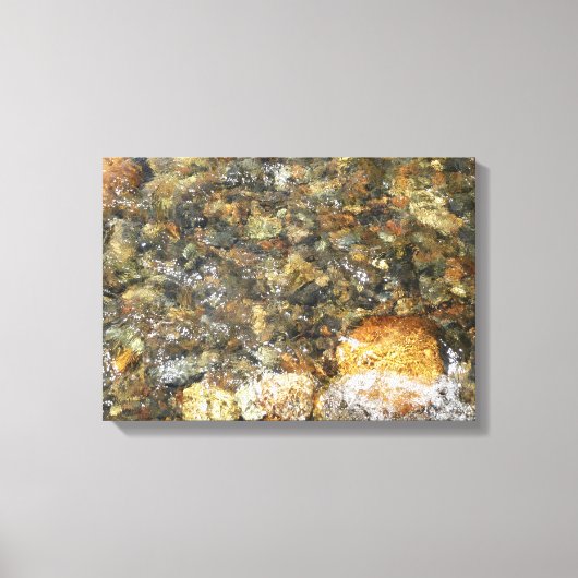 De Pebbles Brown en Gray Natural Abstract Canvas Afdruk (Voorkant)