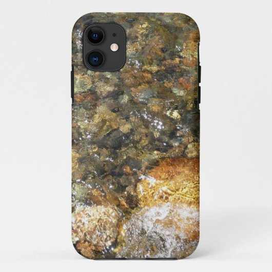 De Pebbles Brown en Gray Natural Abstract Case-Mate iPhone Case (Achterkant)