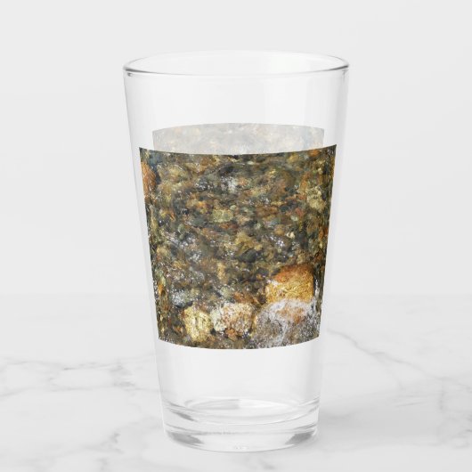 De Pebbles Brown en Gray Natural Abstract Glas (Achterkant)