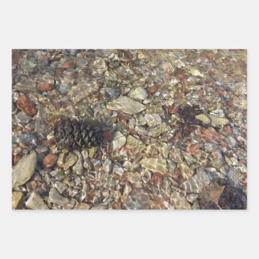 De Pebbles Brown en Gray Natural Abstract Inpakpapier Vel (Voorkant 2)