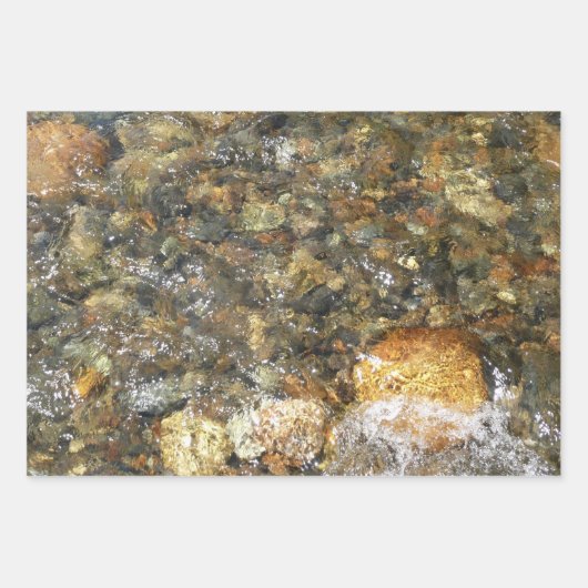 De Pebbles Brown en Gray Natural Abstract Inpakpapier Vel (Voorkant)