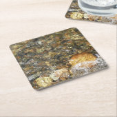 De Pebbles Brown en Gray Natural Abstract Kartonnen Onderzetters (Schuin)