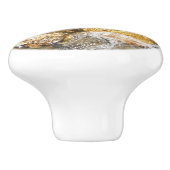 De Pebbles Brown en Gray Natural Abstract Keramische Knop (Zijkant)