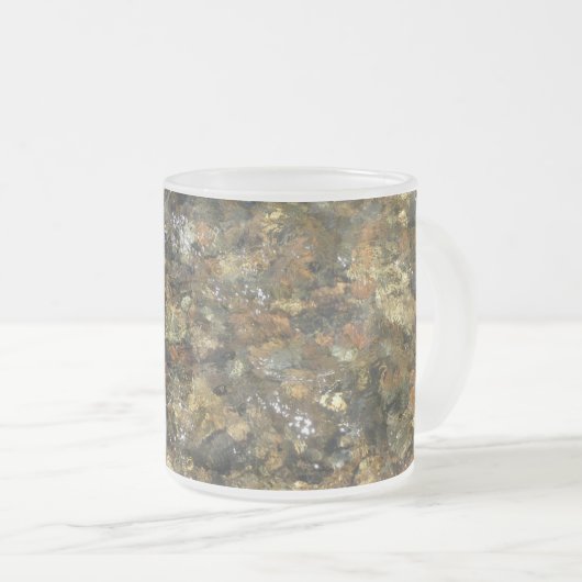 De Pebbles Brown en Gray Natural Abstract Matglas Koffiemok (Voorkant rechts)