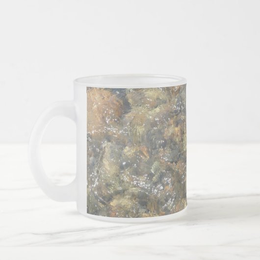 De Pebbles Brown en Gray Natural Abstract Matglas Koffiemok (Links)