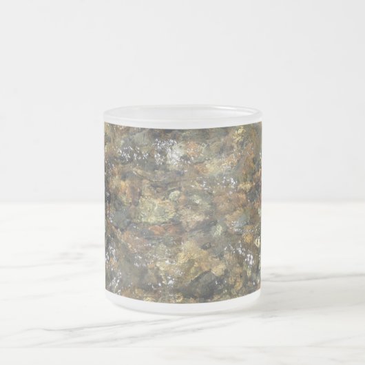 De Pebbles Brown en Gray Natural Abstract Matglas Koffiemok (Center)