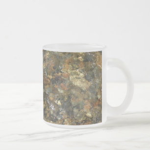 De Pebbles Brown en Gray Natural Abstract Matglas Koffiemok