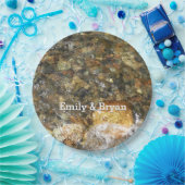 De Pebbles Brown en Gray Natural Abstract Papieren Bordje (Feest)