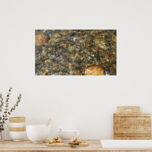 De Pebbles Brown en Gray Natural Abstract Poster (Keuken)