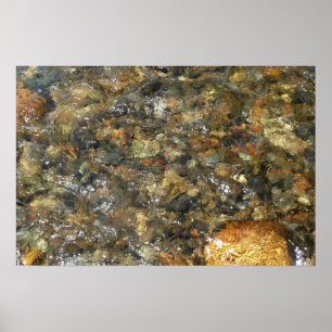 De Pebbles Brown en Gray Natural Abstract Poster