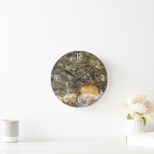 De Pebbles Brown en Gray Natural Abstract Ronde Klok (Huis)