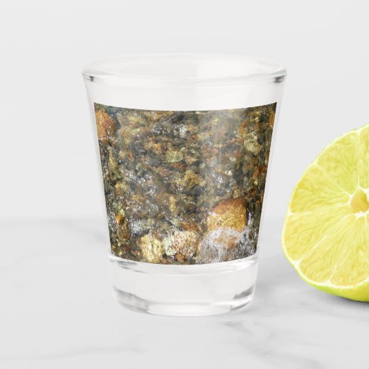 De Pebbles Brown en Gray Natural Abstract Shot Glas (Voorkant)