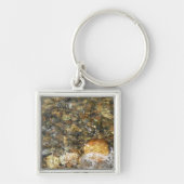 De Pebbles Brown en Gray Natural Abstract Sleutelhanger (Voorkant)