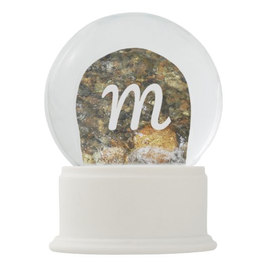 De Pebbles Brown en Gray Natural Abstract Sneeuwbol (Voorkant)