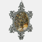 De Pebbles Brown en Gray Natural Abstract Tin Sneeuwvlok Ornament (Links)