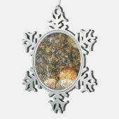 De Pebbles Brown en Gray Natural Abstract Tin Sneeuwvlok Ornament (Rechts)