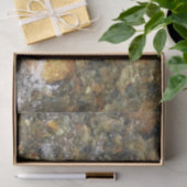 De Pebbles Brown en Gray Natural Abstract Tissuepapier (Geschenk)