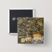 De Pebbles Brown en Gray Natural Abstract Vierkante Button 5,1 Cm (Voorkant /achterkant)