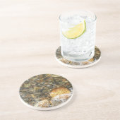 De Pebbles Brown en Gray Natural Abstract Zandsteen Onderzetter (Zijkant)