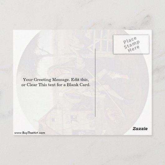 De pedlar. Door Hieronymus Bosch Briefkaart (Achterkant)