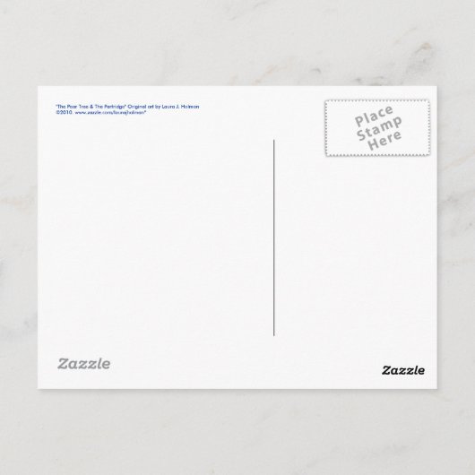 De peerboom en het Briefkaart van de Partridge (Achterkant)