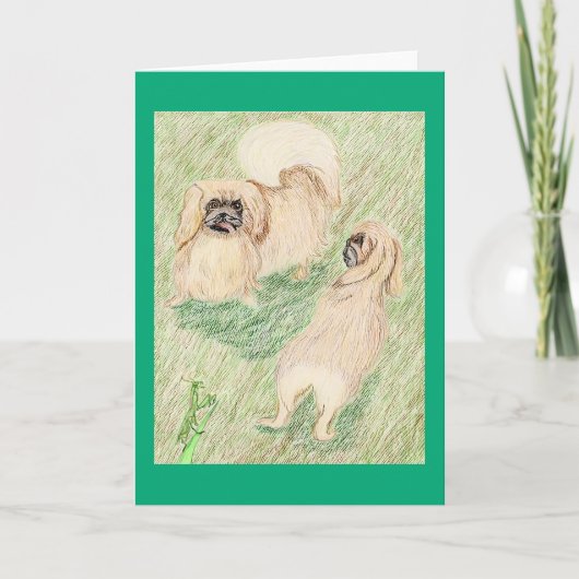 De pekingese en de gebeende antis kaart (Voorkant)