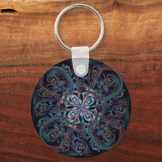 De pekockventilator sleutelhanger (Voorkant)