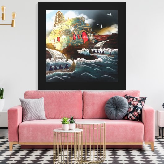 De pelgrimage - bedrukt Canvas Afdruk (Insitu (Woonkamer))