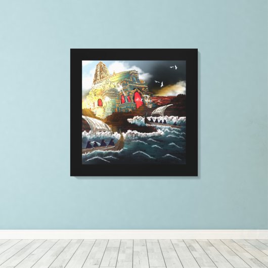 De pelgrimage - bedrukt Canvas Afdruk (Insitu (Houten vloer))