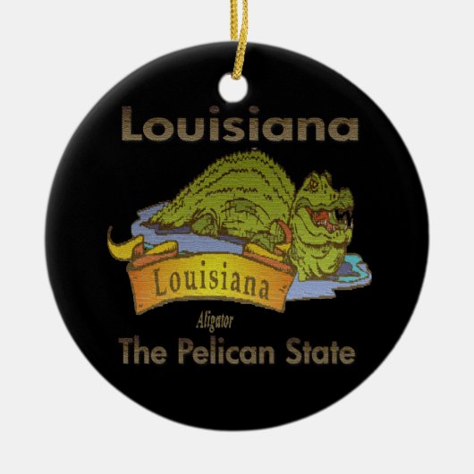De Pelicaanse staat Louisiana Alligator Ornament (Voorkant)