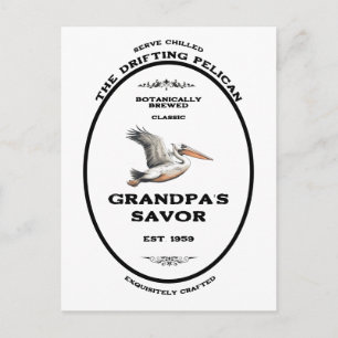 De Pelican Vintage Apotheek Gepersonaliseerd Briefkaart