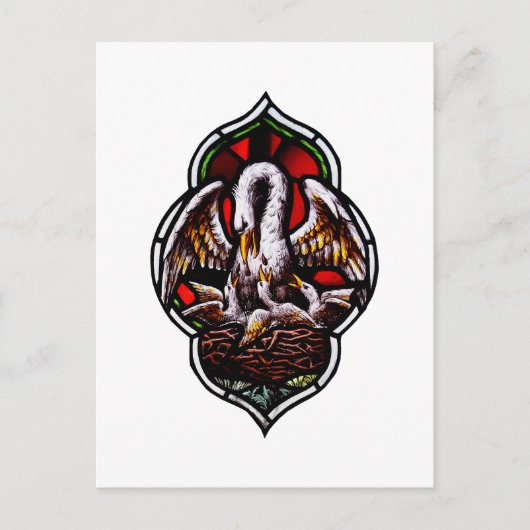 De pelikaan als Christelijk symbool Briefkaart (Voorkant)