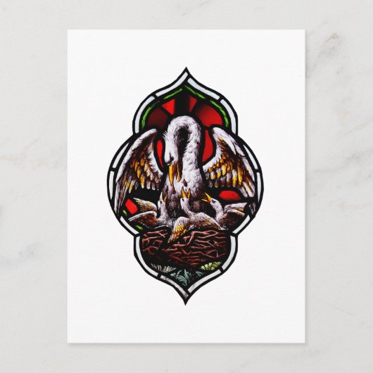 De pelikaan als Christelijk symbool Briefkaart (Voorkant)