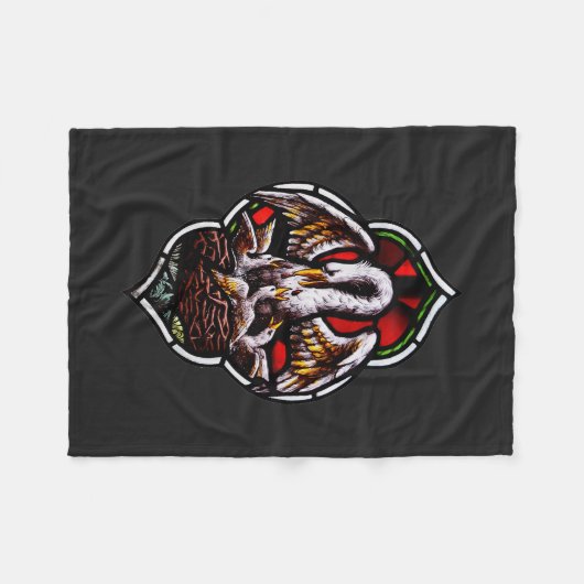 De pelikaan als Christelijk symbool Fleece Deken (Voorkant (Horizontaal))