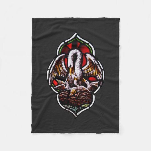 De pelikaan als Christelijk symbool Fleece Deken (Voorkant)