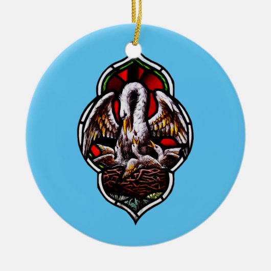 De pelikaan als Christelijk symbool Keramisch Ornament (Voorkant)